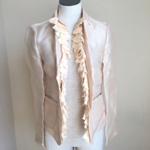 J. Crew Collection Falling Petals Silk Jacket Buff